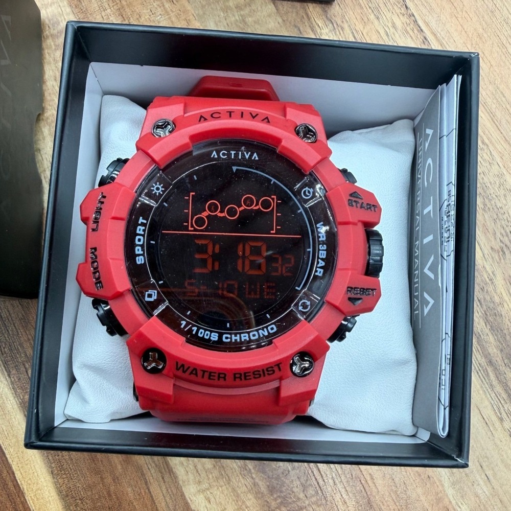 Invicta Activa Digital Sport Watch Red Chronograph ACW8082-023 Water Resist 2547